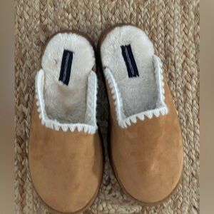 French Connection Tan and Cream Women's Slippers size 7 good condition